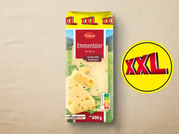 Bild 1 von Milbona Emmentaler am Stück XXL,  600 g