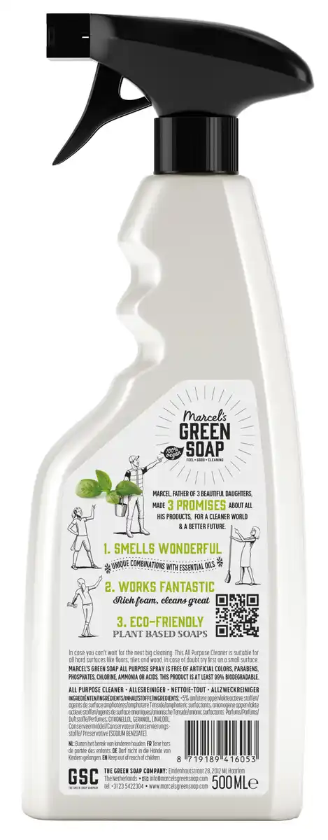 Bild 2 von Marcel's Green Soap Allzweckreiniger Spray Basilikum & Vetivergras, 500 ml