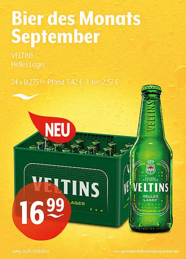 Bild 1 von Bier des Monats September VELTINS Helles Lager