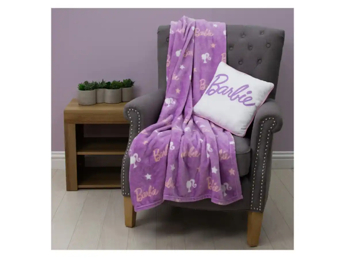 Bild 1 von Barbie Kinder Kuscheldecke mit Kissen, 100 x 150 cm