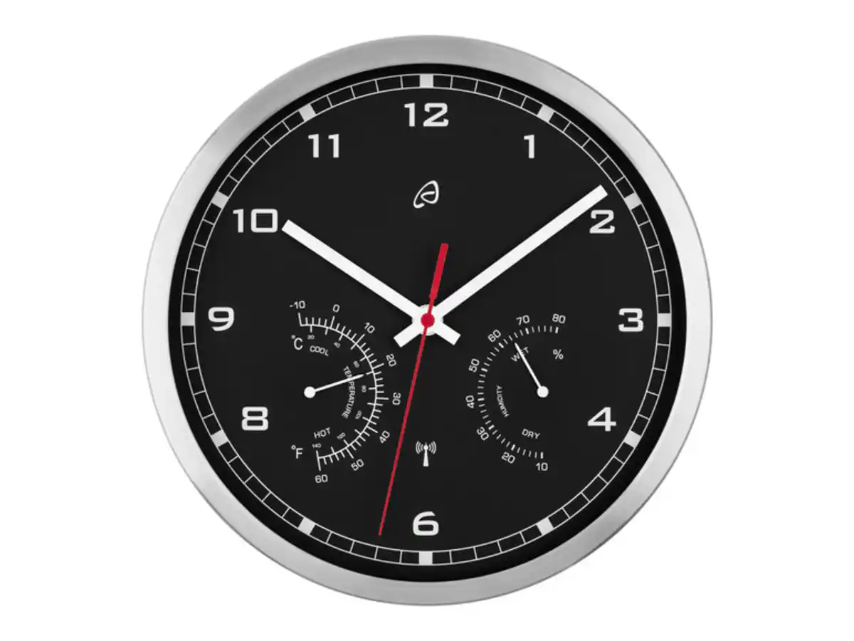 Bild 2 von AURIOL® Aluminium Funkwanduhr mit Thermometer und Hygrometer