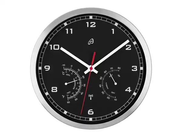 Bild 2 von AURIOL® Aluminium Funkwanduhr mit Thermometer und Hygrometer