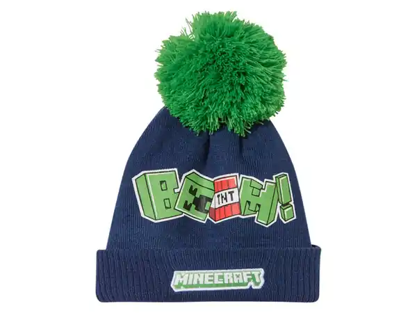 Bild 3 von Minecraft Kinder Strickmütze mit Bommel