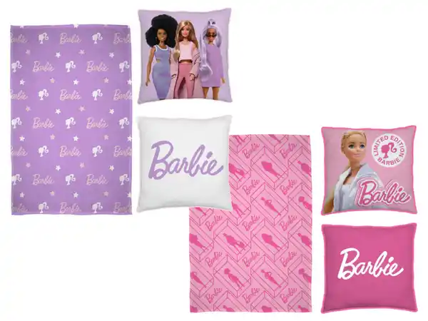 Bild 1 von Barbie Kinder Kuscheldecke mit Kissen, 100 x 150 cm