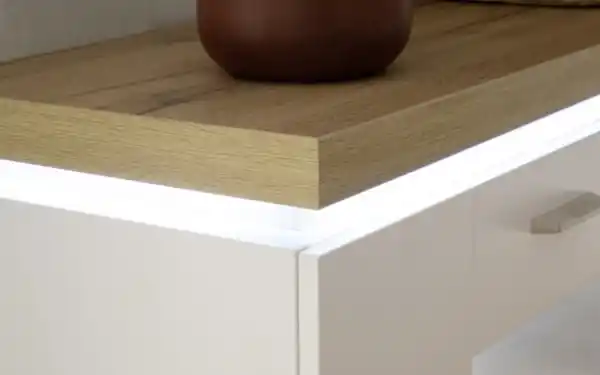 Bild 3 von MCA furniture - Wohnwand Cali, weiß, Wotan Eiche Nachbildung, inklusive Deckblattbeleuchtung