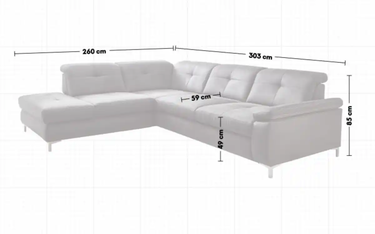 Bild 3 von Wohnlandschaft MP-IN20050, grau, inkl. Sitztiefenverstellung