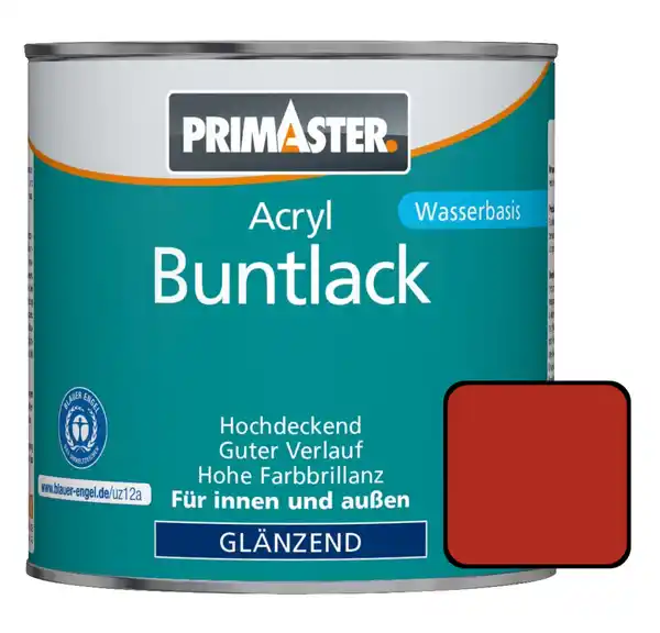 Bild 1 von Primaster Acryl Buntlack RAL 3000 750 ml feuerrot glänzend