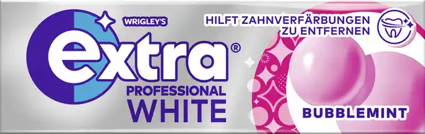 Bild 1 von Wrigley`s Extra Professional White Bubblemint, zuckerfreier Kaugummi