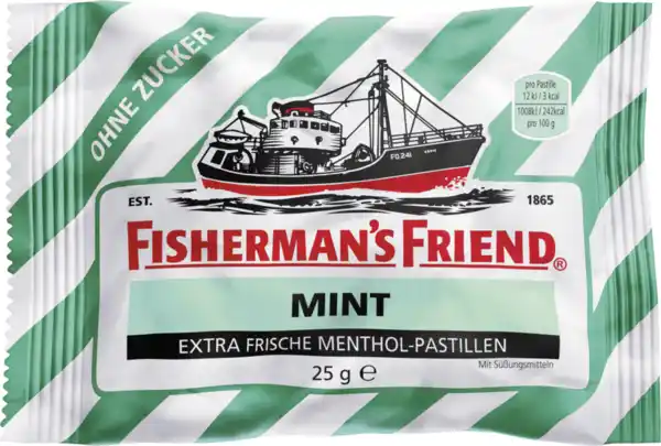 Bild 1 von Fisherman's Friend Extra Frische Menthol Pastillen mit Mintgeschmack und Süßungsmitteln, 25 g