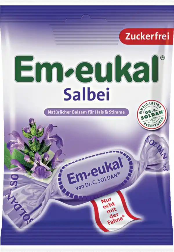 Bild 1 von Em-eukal Salbei-Hustenbonbons mit Vitamin C, 75 g