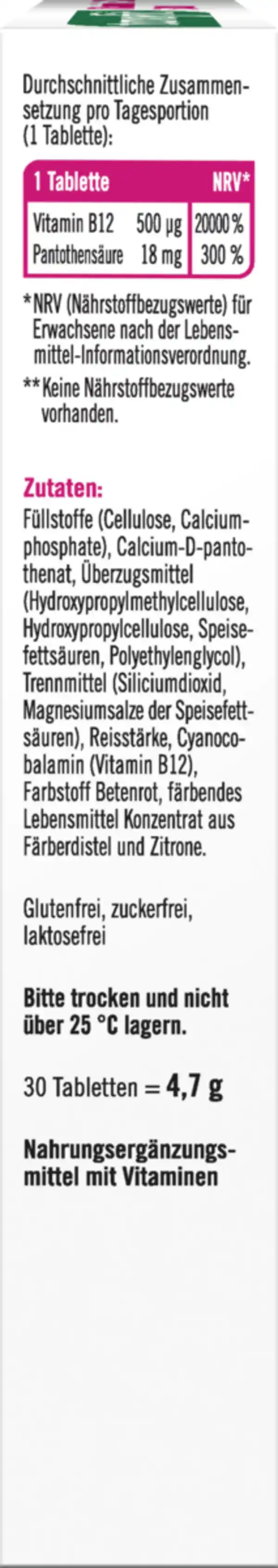 Bild 3 von taxofit Vitamin B12 500 Mini-Tabletten