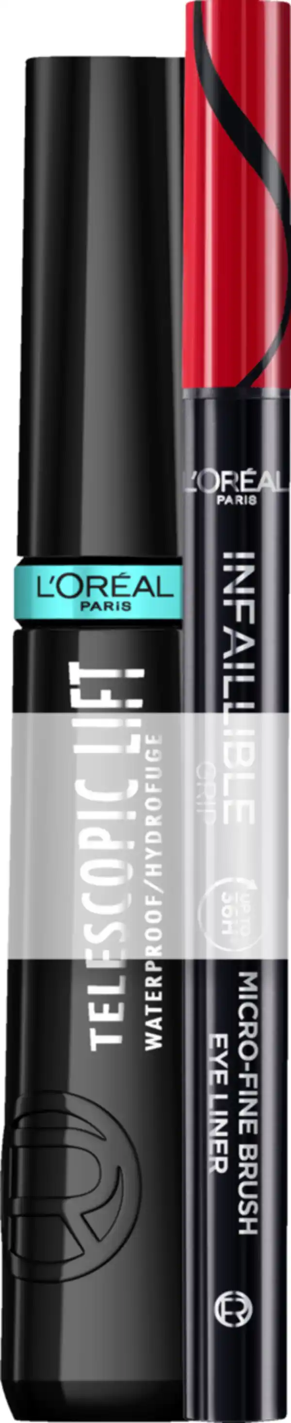 Bild 1 von L’Oréal Paris Augen Make-up Set: Telescopic Lift Black Waterproof Mascara & Infaillible 36H Grip Micro-Fine Liner