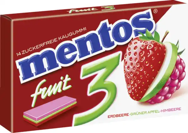 Bild 3 von mentos Kaugummi-Streifen Fruit, 33 g