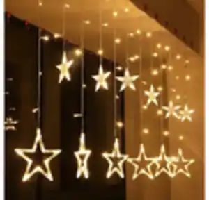 Salcar LED-Lichtervorhang »2m 138 LED Lichterkette Weihnachten, LED Lichtervorhang Fenster mit 12 Sternen, Weihnachtsbeleuchtung Deko«, 8 Lichteffekte Modi, Memory-Funktion, Warmweiß