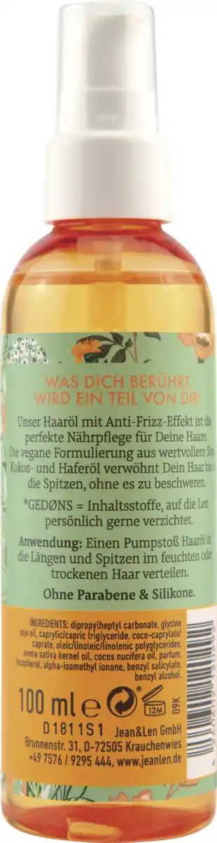 Bild 2 von Jean&Len Haaröl Repair & Anti-Frizz, 100 ml