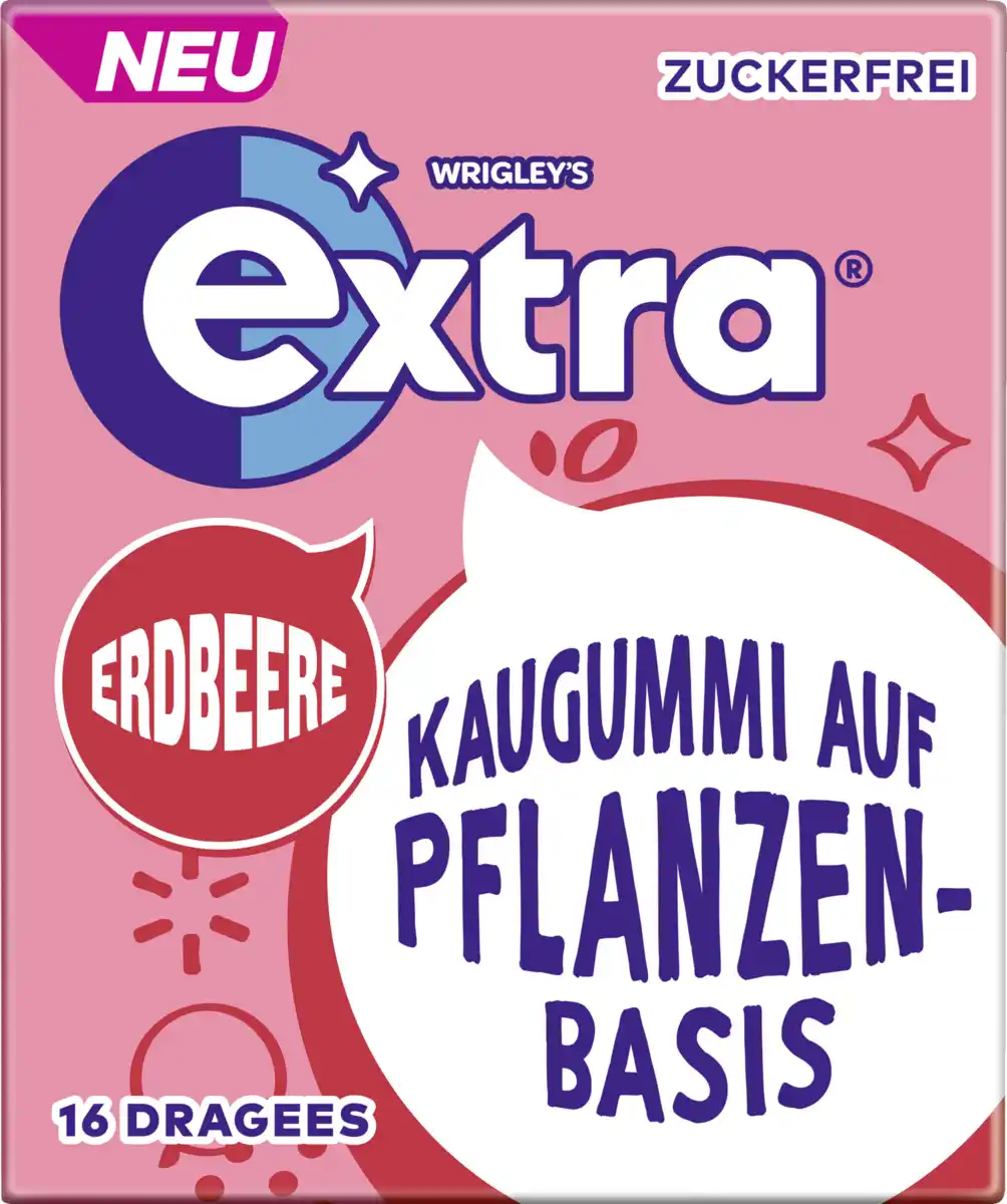 Bild 1 von Wrigley`s Extra Kaugummi auf Pflanzenbasis Erdbeere