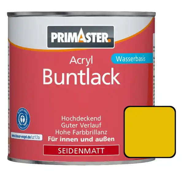 Bild 1 von Primaster Acryl Buntlack RAL 1003 375 ml signalgelb seidenmatt