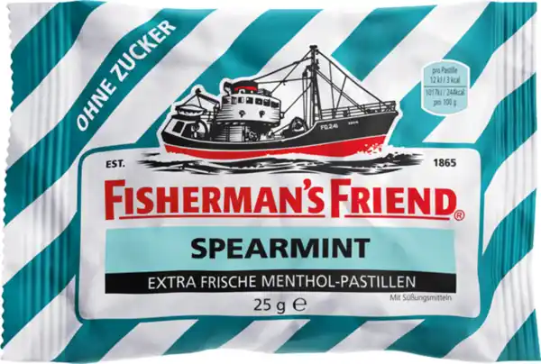 Bild 1 von Fisherman's Friend Spearmint Extra Frische Menthol-Pastillen, 25 g