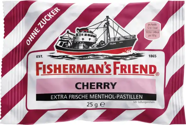 Bild 1 von Fisherman's Friend Cherry Extra Frische Menthol-Pastillen, 25 g