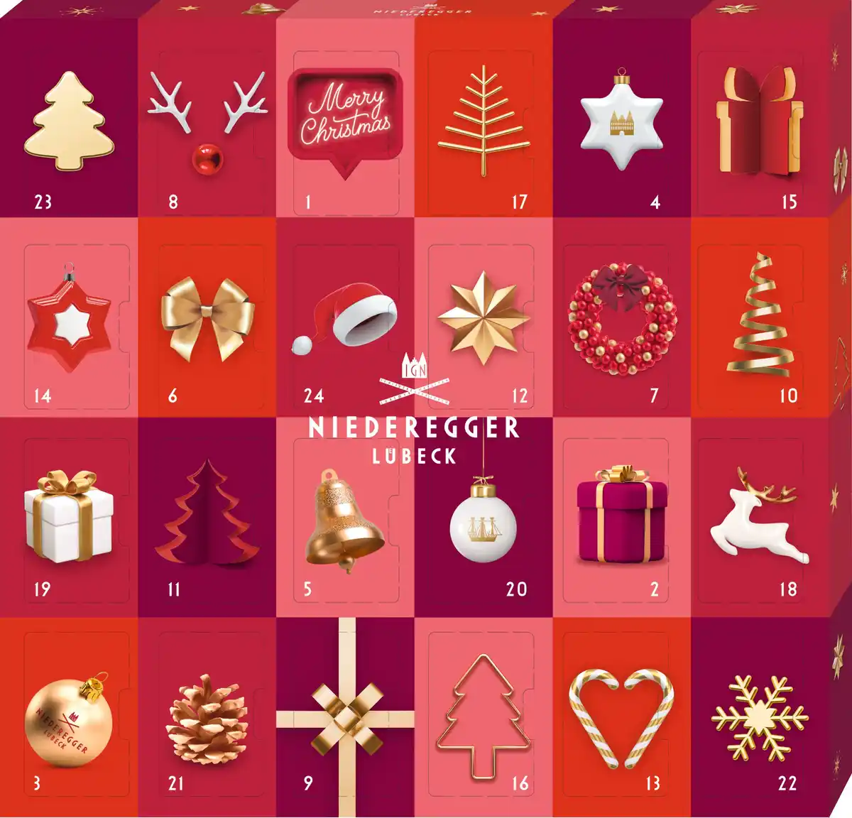 Bild 1 von Niederegger Adventskalender Mini - Glamour, 168 g