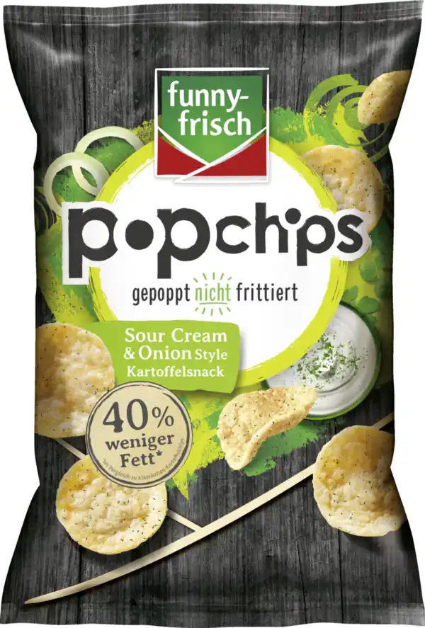 Bild 1 von funny-frisch Popchips Sour Cream & Onion Style, 80 g