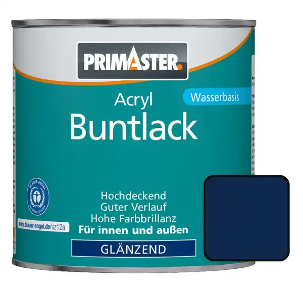 Bild 1 von Primaster Acryl Buntlack RAL 5010 750 ml enzianblau glänzend