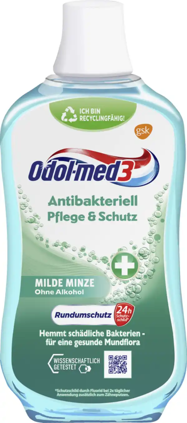 Bild 1 von Odol med3 Antibakteriell Pflege & Schutz Mundspülung, 500 ml