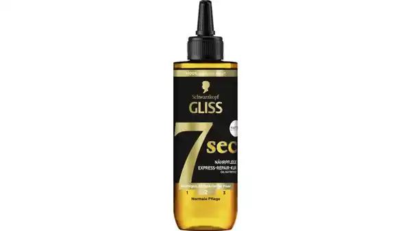 Bild 1 von Gliss Kur 7 Sekunden Express-Repair Kur Oil Nutritive, Haarkur für strohiges Haar verleiht Glanz und Geschmeidigkeit in nur 7 Sekunden