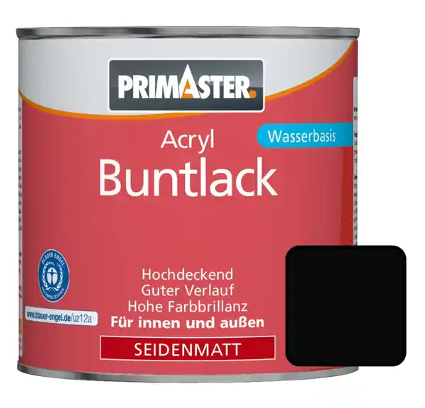 Bild 1 von Primaster Acryl Buntlack RAL 9005 750 ml tiefschwarz seidenmatt