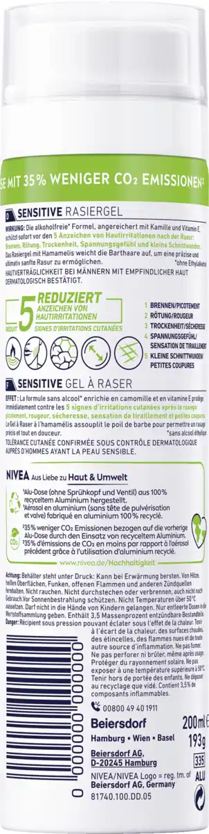 Bild 2 von NIVEA MEN Sensitive Rasiergel, 200 ml