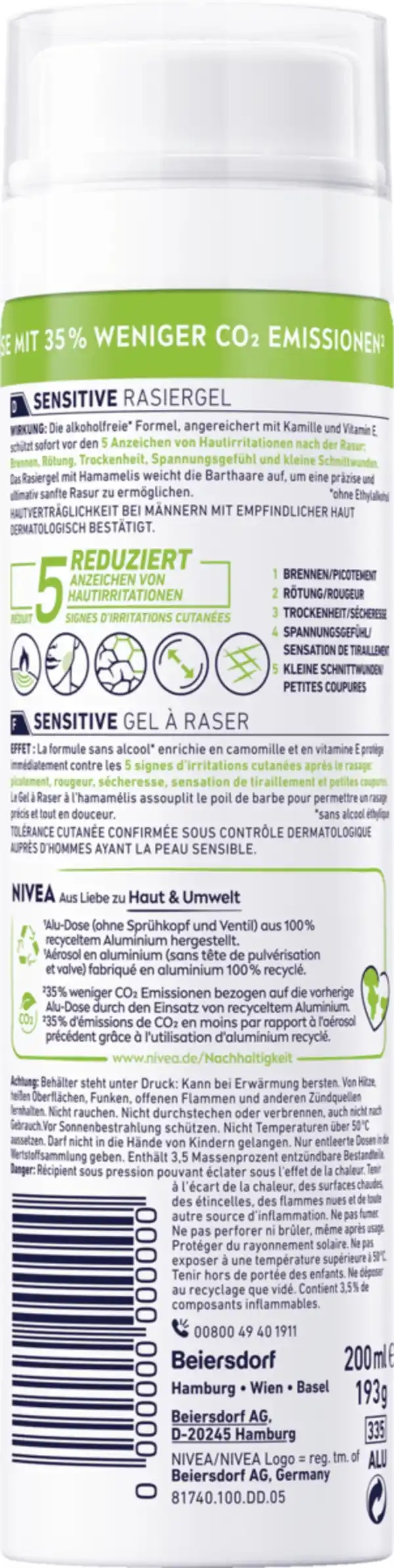 Bild 2 von NIVEA MEN Sensitive Rasiergel, 200 ml