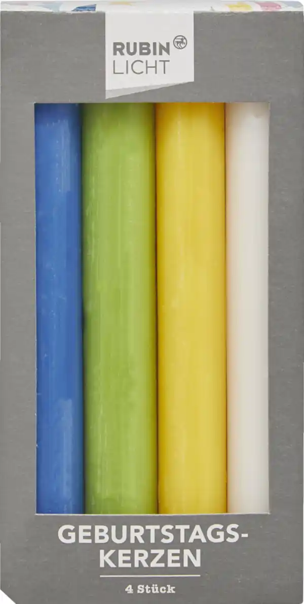 Bild 2 von RUBIN LICHT 4ER SET GEBURTSTAGSKERZEN