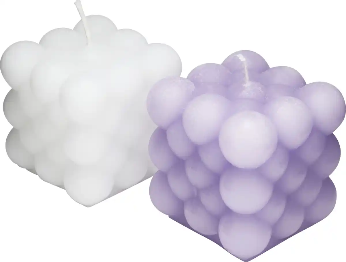 Bild 2 von RUBIN LICHT Bubble Kerze lila/weiss sortiert