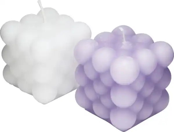 Bild 2 von RUBIN LICHT Bubble Kerze lila/weiss sortiert