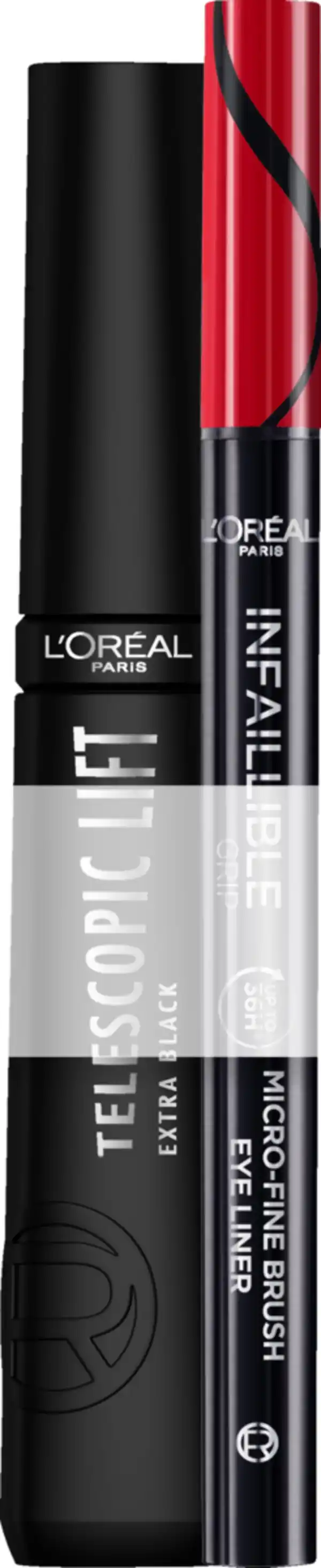 Bild 1 von L’Oréal Paris Augen Make-up Set: Telescopic Lift Black Mascara & Infaillible 36H Grip Micro-Fine Liner 01 Obsidian