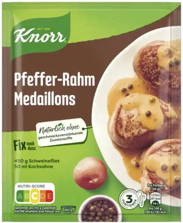 Bild 1 von Knorr Fix Pfeffer-Rahm-Medaillons 35G