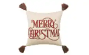 Kissen Merry Christmas, beige/rot, 45 x 45 cm