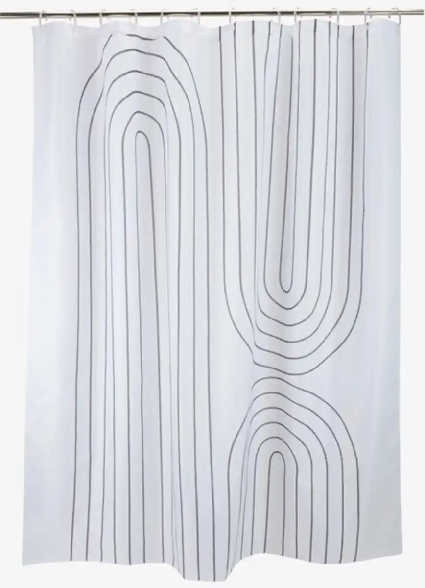 Bild 1 von Duschvorhang HAKKAS 180x200cm weiß/grau