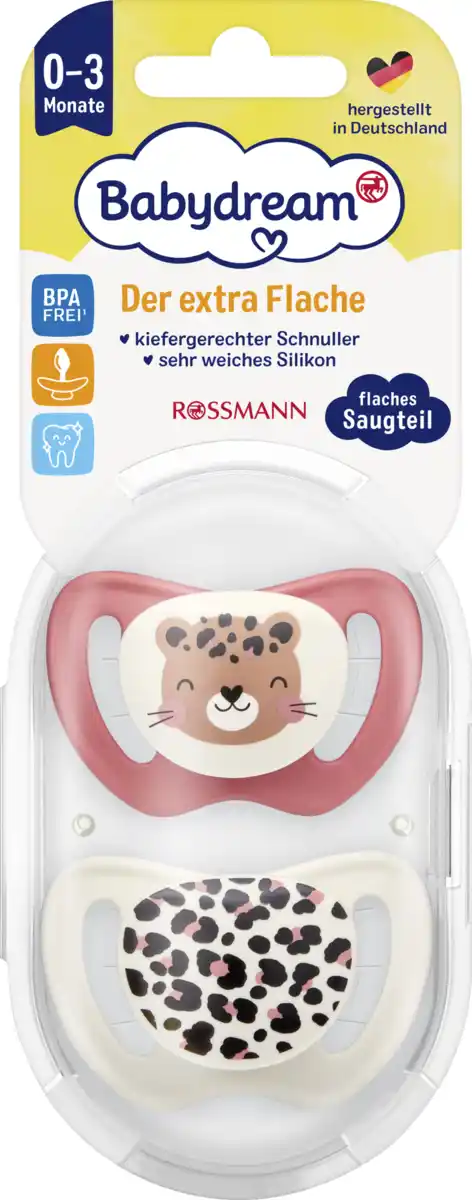 Bild 1 von Babydream Beruhigungssauger "Der extra flache" anatomisch, Silikon 0-3 M.