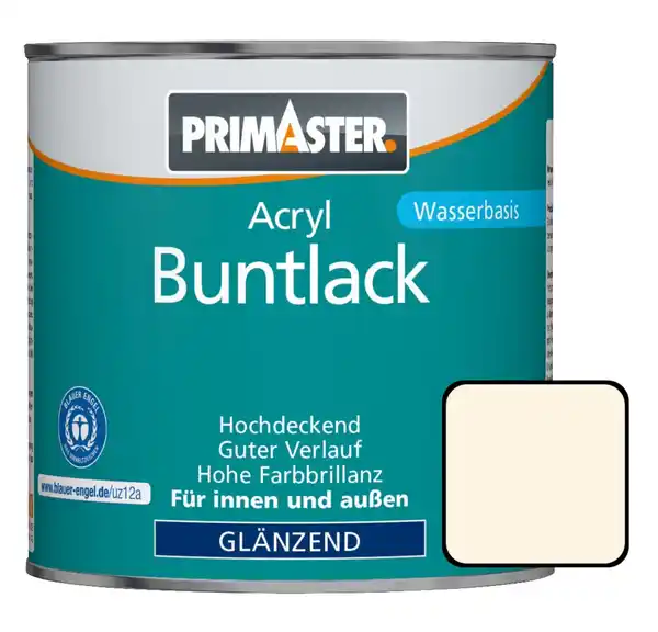 Bild 1 von Primaster Acryl Buntlack RAL 9001 750 ml cremeweiß glänzend