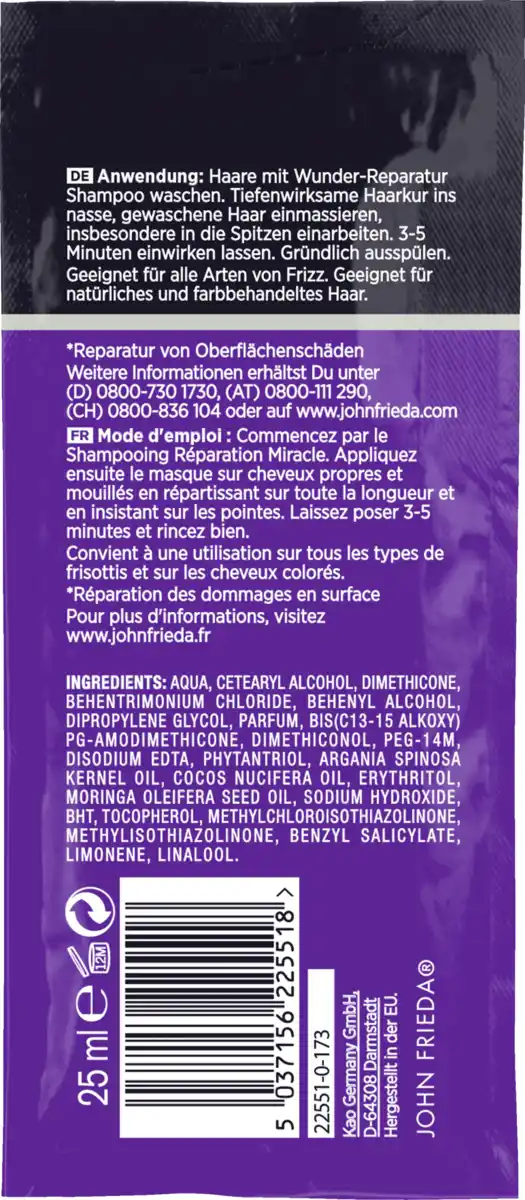 Bild 2 von JOHN FRIEDA FRIZZ ease Haarkur Wunder-Kur, 25 ml