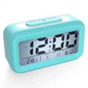 Coolzon Digitale Wecker Batterie, Digitaluhr Wecker Digital mit Großer LED digitalwecker Datum Temperatur Anzeige, Kinderwecker Snooze Reisewecker Nachtlicht, Blau