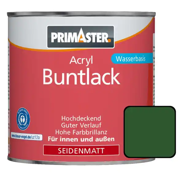 Bild 1 von Primaster Acryl Buntlack RAL 6002 750 ml laubgrün seidenmatt