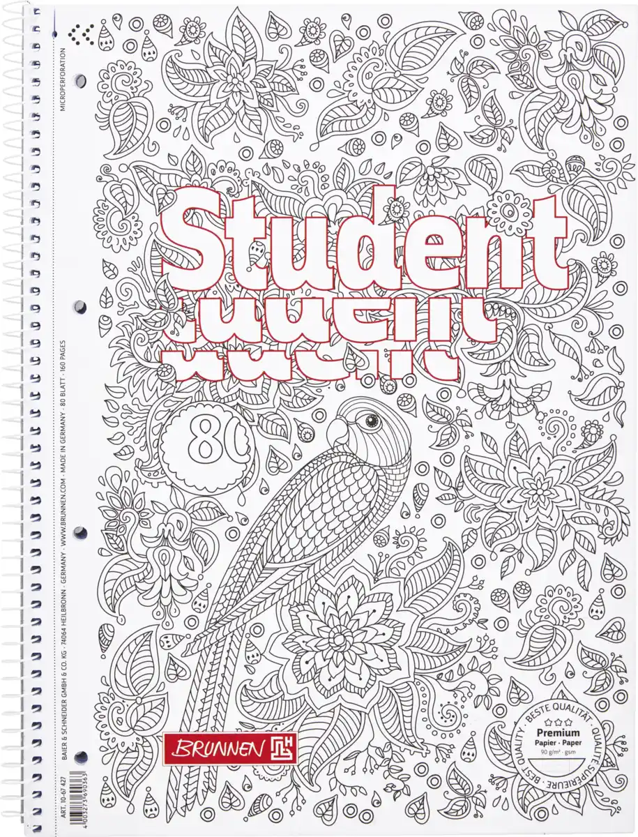 Bild 1 von IDEENWELT Collegeblock ZENart A4 liniert Papagei