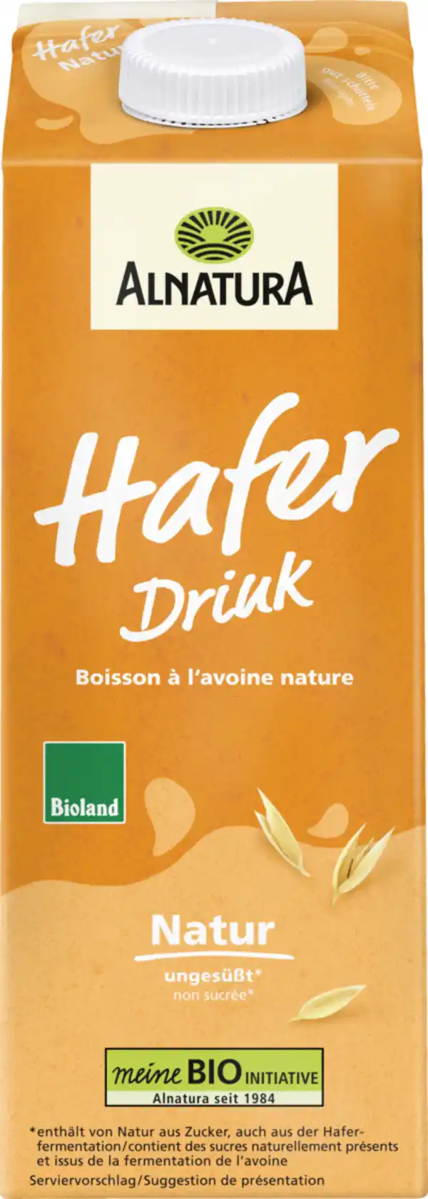 Bild 1 von Alnatura Bio Haferdrink Natur Bioland, 1 L