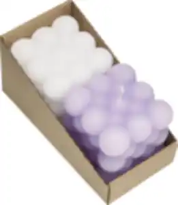 RUBIN LICHT Bubble Kerze lila/weiss sortiert