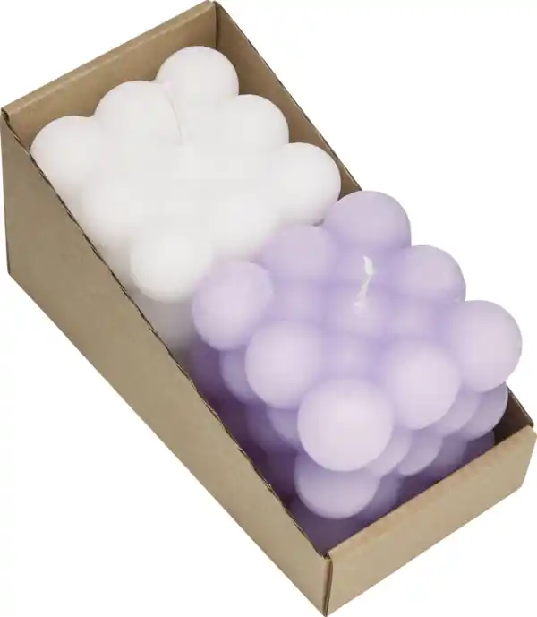 Bild 1 von RUBIN LICHT Bubble Kerze lila/weiss sortiert
