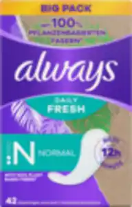 Always Always Daily Fresh Slipeinlagen Pflanzenbasiert Normal BigPack 42ST