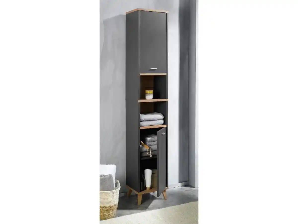 Bild 4 von LIVARNO home Badmöbel-Set »Corfu« Eiche Artisan/anthrazit (5-teilig)