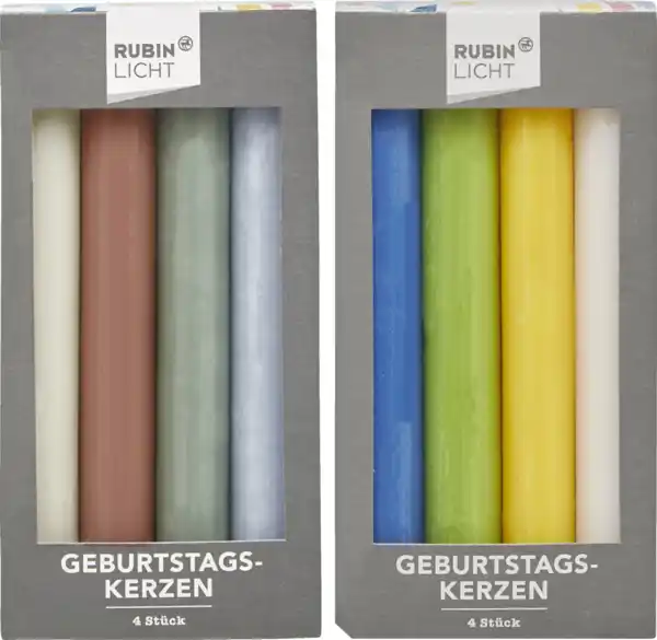 Bild 3 von RUBIN LICHT 4ER SET GEBURTSTAGSKERZEN